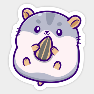 Cute Hamster Eating Sunflower Seed Sticker